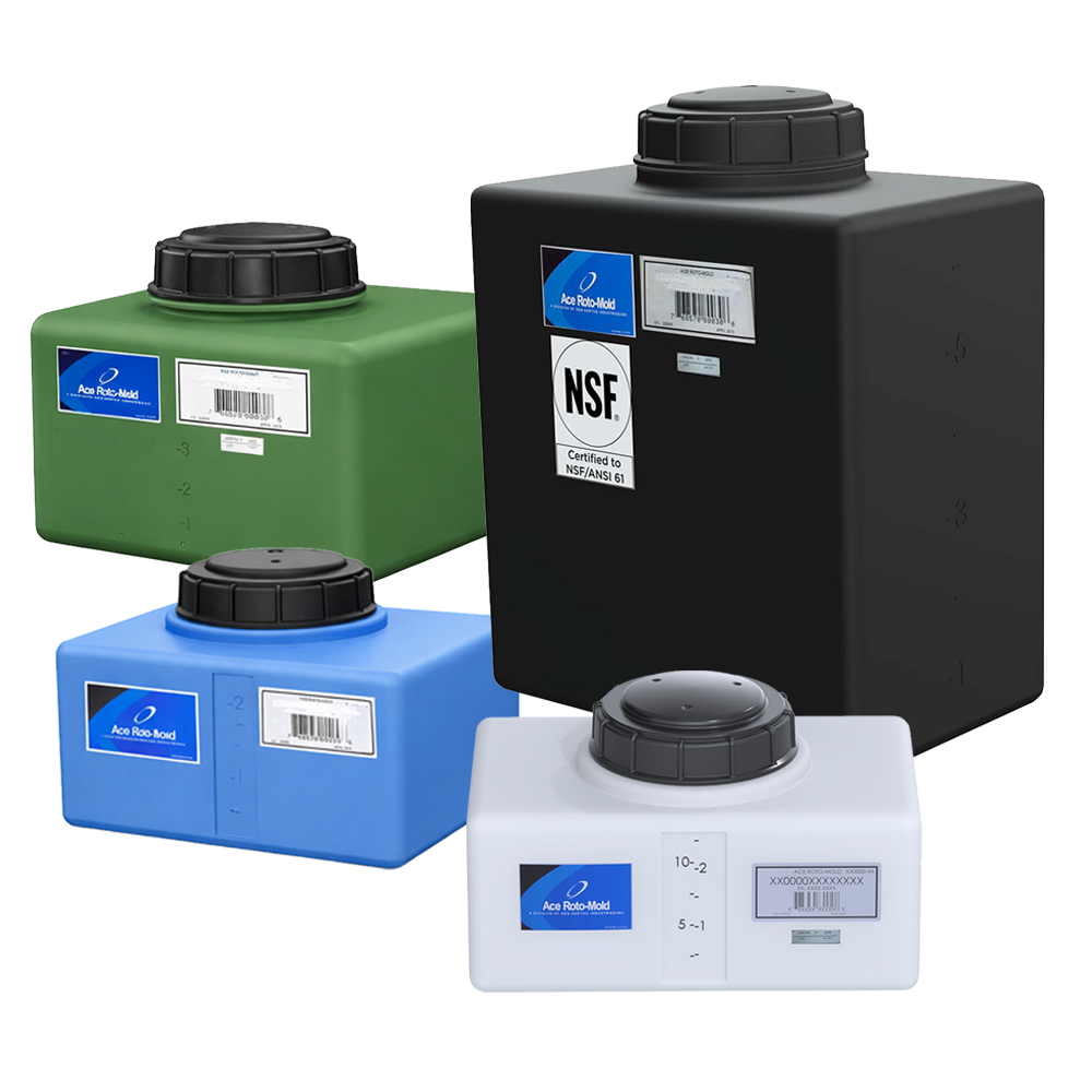 Ace Roto-Mold Rectangular Flat Bottom Tanks | U.S. Plastic Corp.
